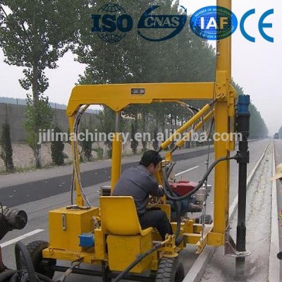 Road construction steel wave W beam guardrail post pile driver for sale